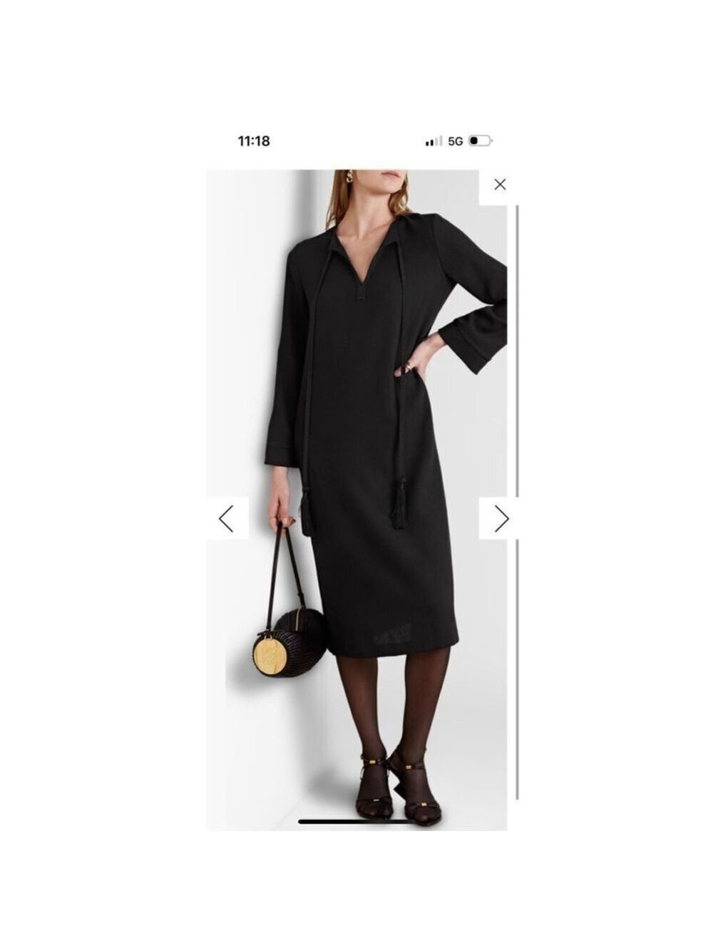 Nili Lotan Zita Black Oversized Dress XS Black